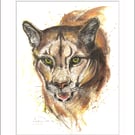 Original abstract painting of a Cougar