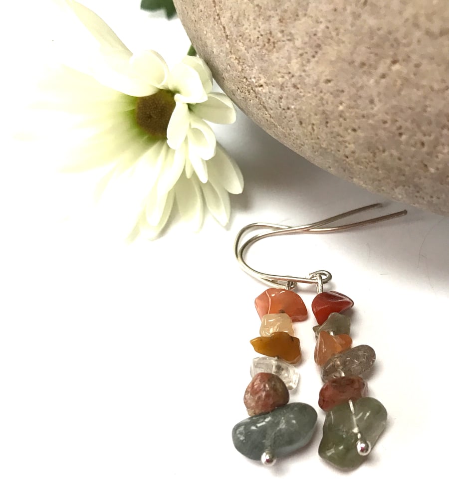 Sterling Silver Mixed Quartz Earrings