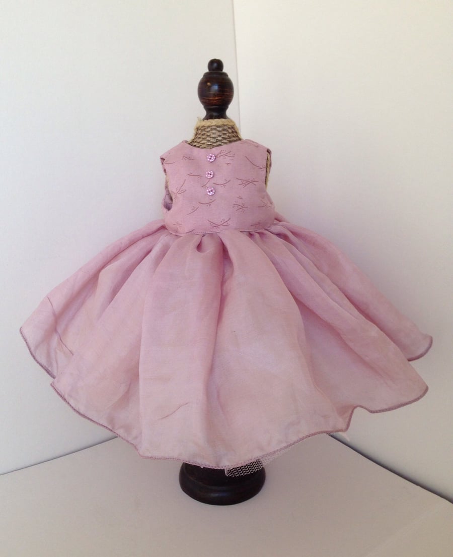 Pink party dress - to a fit 42cm doll