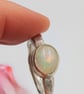 Handmade Silver Ring with White Ethiopian Opal : Size N - Image 1