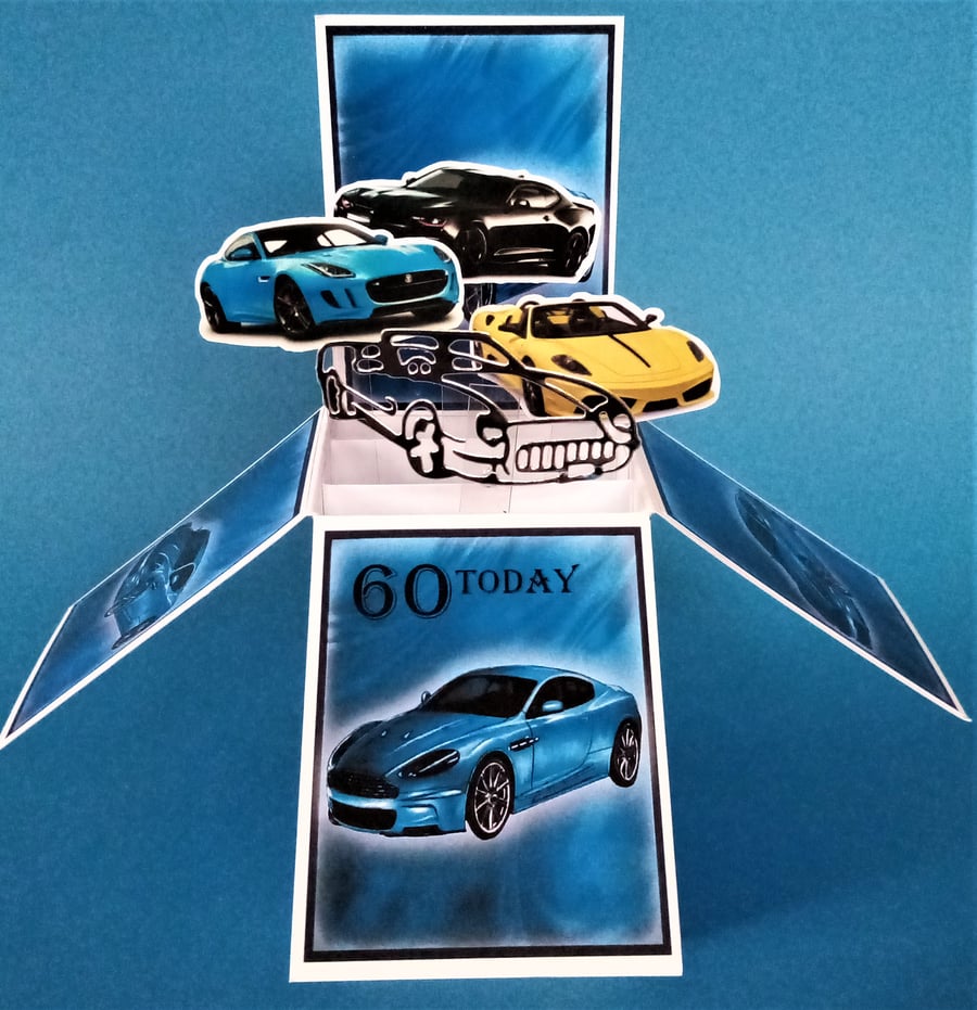 Men's 60th Birthday Card with Cars