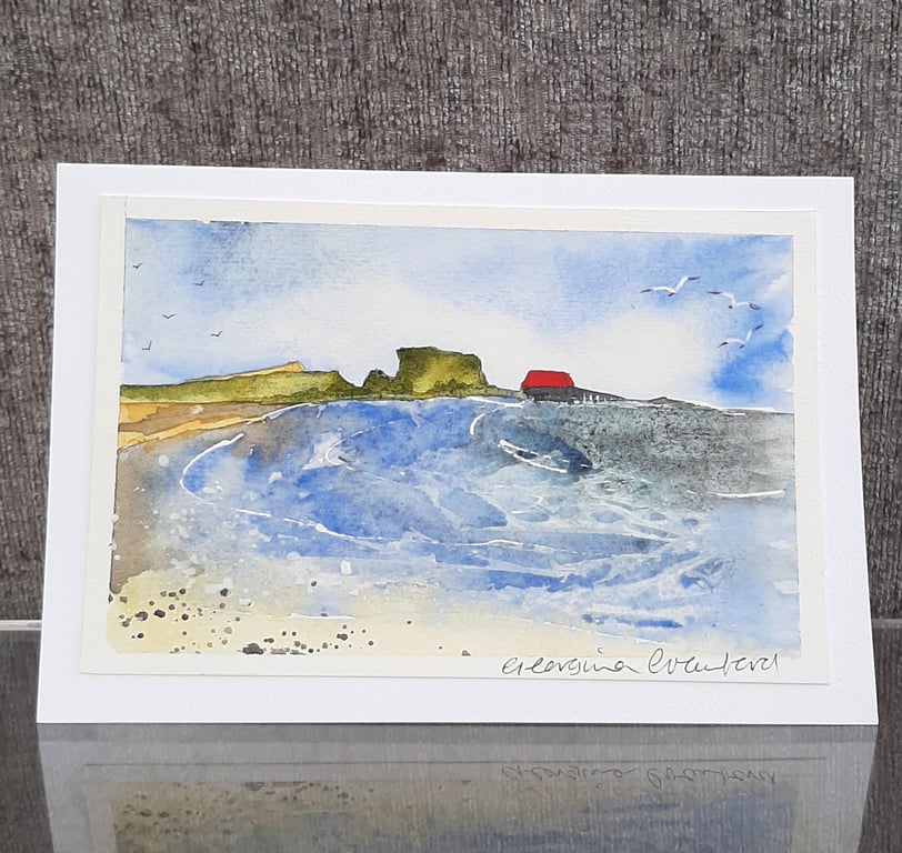 Blank Card.  Southend Boathouse. Original Painting. 260130