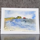 Blank Card.  Southend Boathouse. Original Painting. 260130