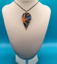 Large Teardrop Pendant Necklace 60x30mm, Handmade Polymer Clay Statement Necklac