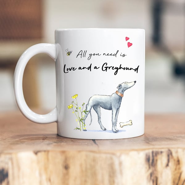 Love and a Greyhound Ceramic Mug