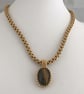 Tiger's Eye Bead Weave Pendant With Beaded Kumihimo Chain - Image 3