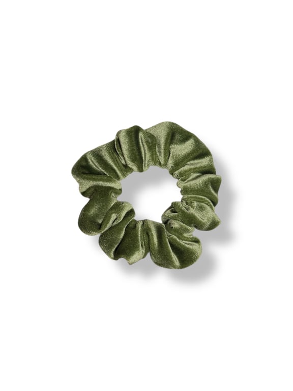 Apple Green Velvet Scrunchie - Regular
