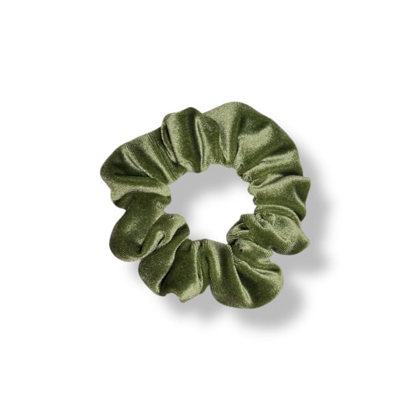 Apple Green Velvet Scrunchie - Regular