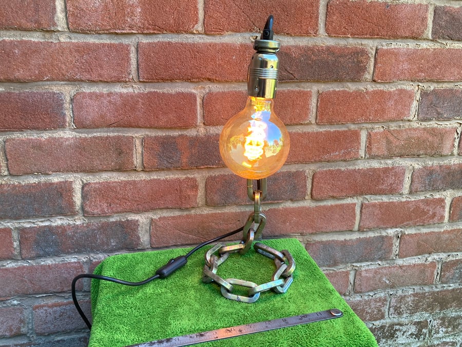 Industrial Theme Table Lamp, Welded Heavy Duty Chain