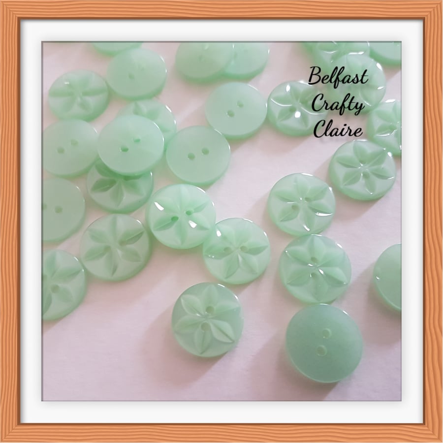 Star Style - Resin Buttons - MINT - 3 Sizes Available