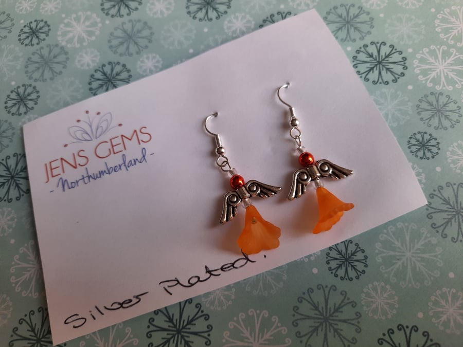 Orange Angel - Fairy Earrings