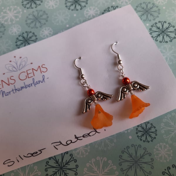 Orange Angel - Fairy Earrings