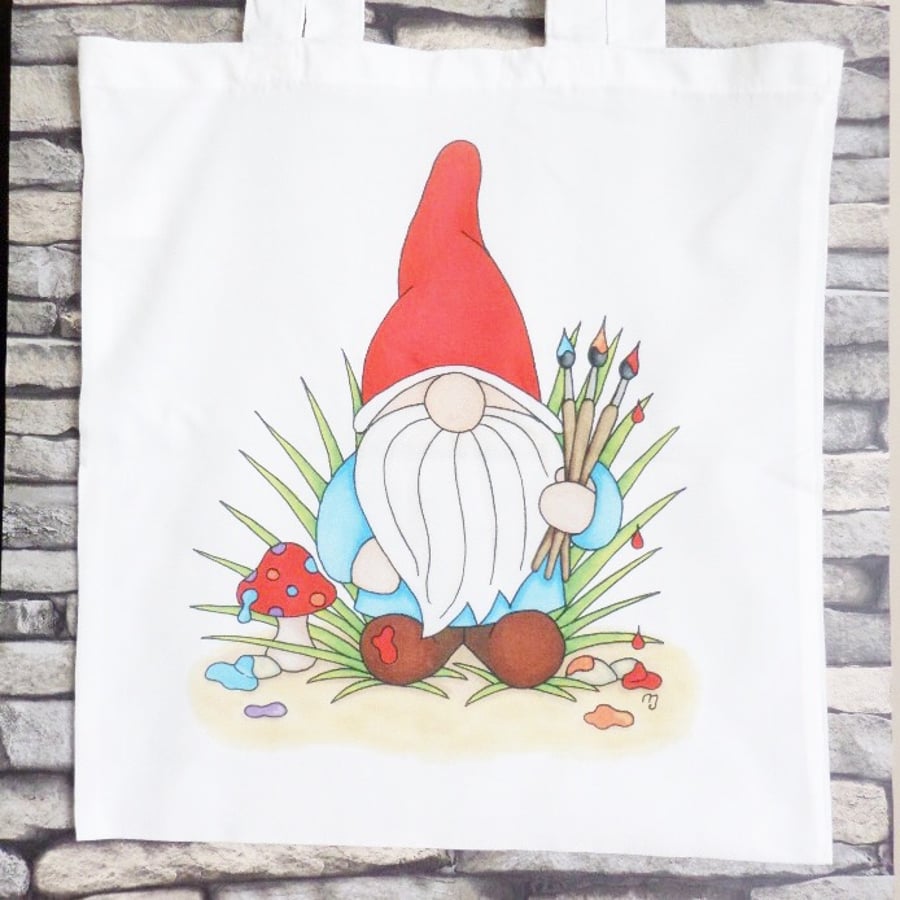 ‘Norm’ Painting Gnome Tote Bag - Eco Friendly Bag - Shopping Bag - Craft Bag