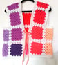 Granny crochet waistcoat- purple to pink - Image 1