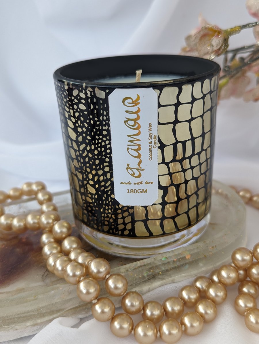 Gorgeous Black and Gold "Glamour " Candle
