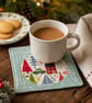 Handmade Christmas Coasters Set Festive Fabric Table Accessories  - Image 2