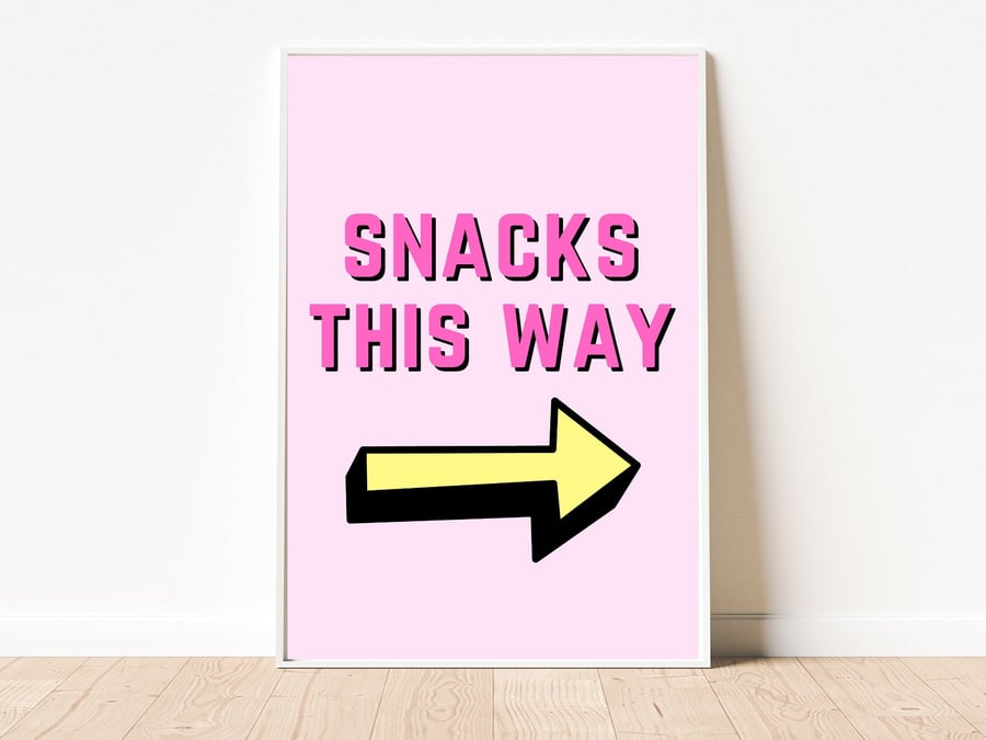 Snacks This Way Kitchen Art Print
