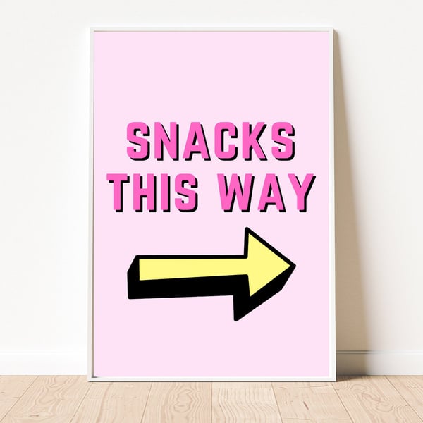 Snacks This Way Kitchen Art Print
