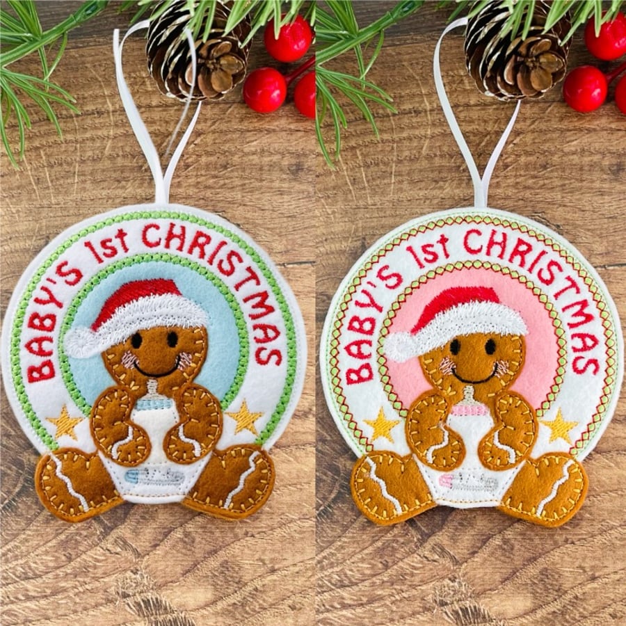 Baby’s 1st Christmas Gingerbread Hanging Decoration 