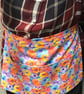 Yellow floral tie waist apron with three pockets, Half Apron - Image 8