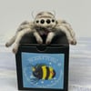 Needle felted cute jumping spider