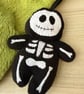 Skeleton Plush Bag Charm (black & white) - Image 1