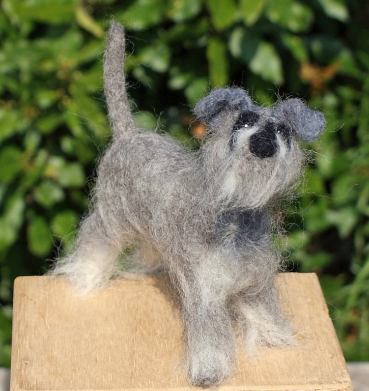 Schnauzer dog needle felt kit - A More Challenging Kit