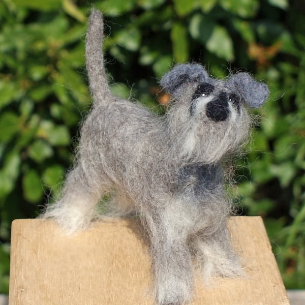 Schnauzer dog needle felt kit - A More Challenging Kit