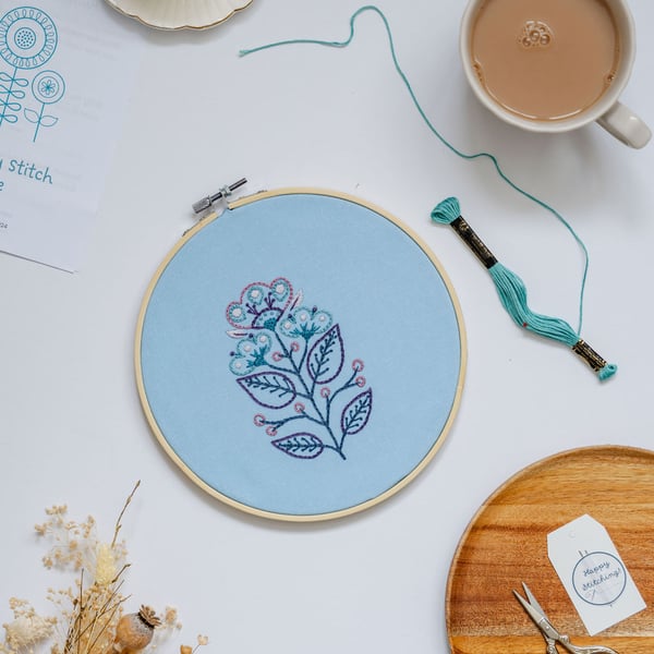 Winter Bloom - Fabric only embroidery kit