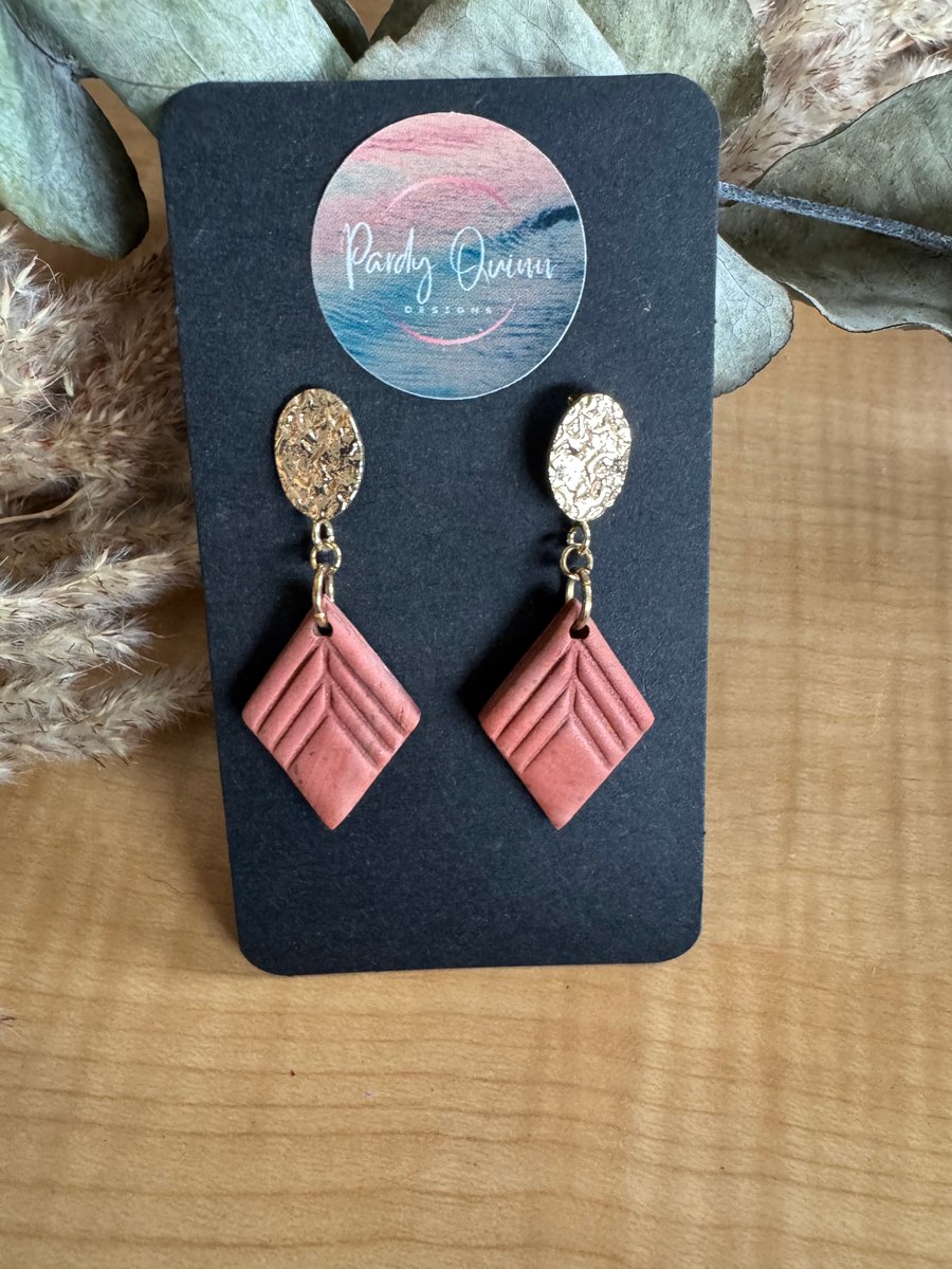 Bronze and gold earrings