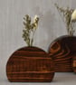 Wooden Vase Set of 3, Dried Flower Vase, Upcycled Wood Decor, Dark Oak Wood - Image 6