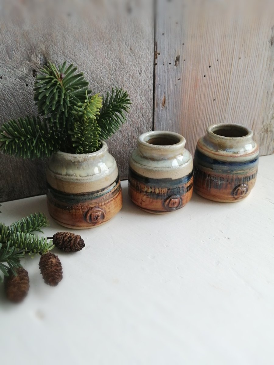 Set of three ceramic vases