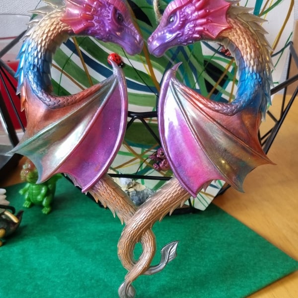 Heart dragons, perfect for wall hanging or frame