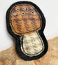 Upcycled plaid tweed mushroom fungi brooch pin or badge.  - Image 2