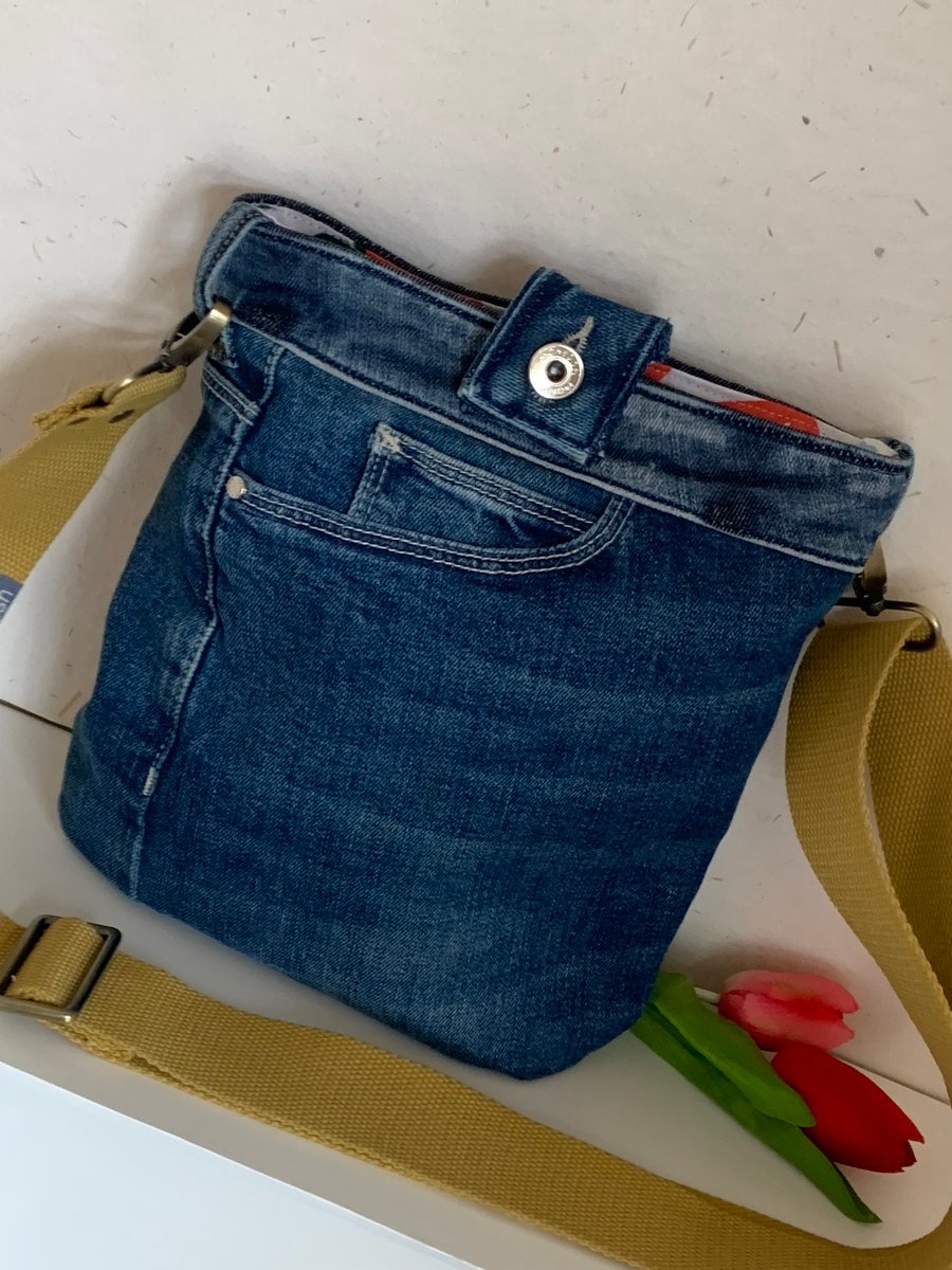Recycled Jeans Crossbody Bag