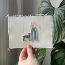 Custom Person Pet Portrait - Handmade A6 Illustration