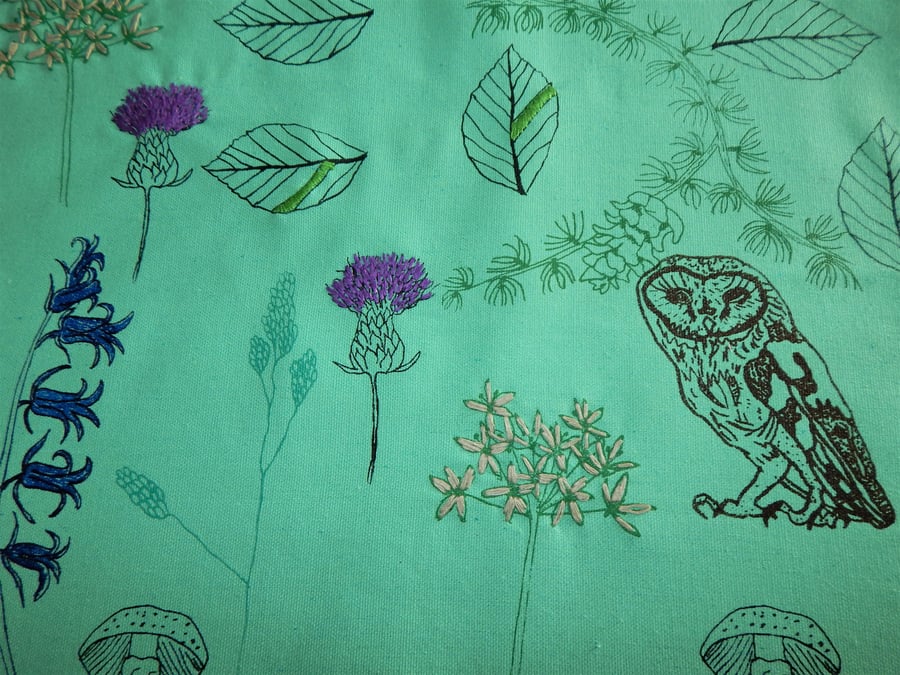 Woodland , screen printed table runner - (134 cm by 40 cm)