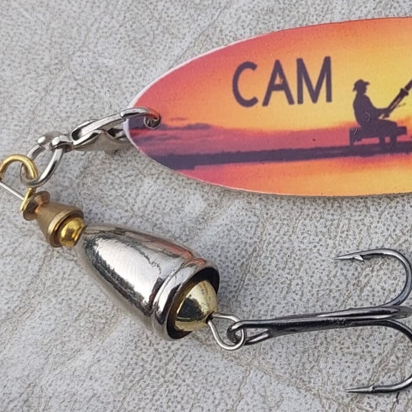 Personalised Fishing lure custom spinner great gift for any angler!