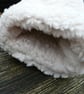 Ladies grey check british wool tweed mittens cream faux sheepskin sherpa fleece  - Image 4