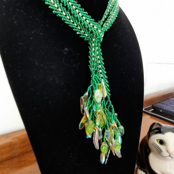 St Petersburg Lariat - Green and Gold