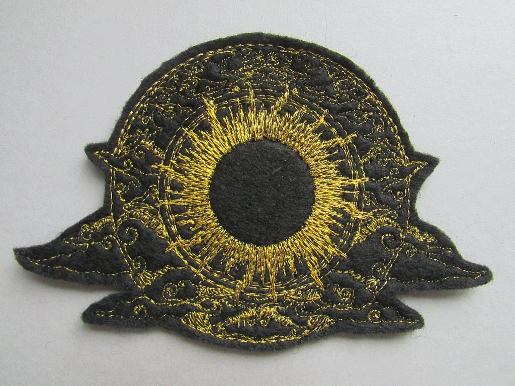 Golden Sun Embroidered Sew on Applique Patch