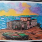 A4 Art Print: The Old Lifeboat  Station (Hilbre Island)