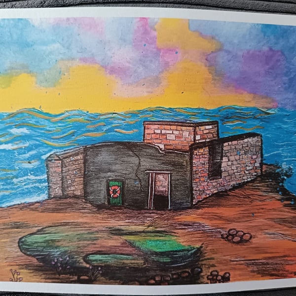 A4 Art Print: The Old Lifeboat  Station (Hilbre Island)