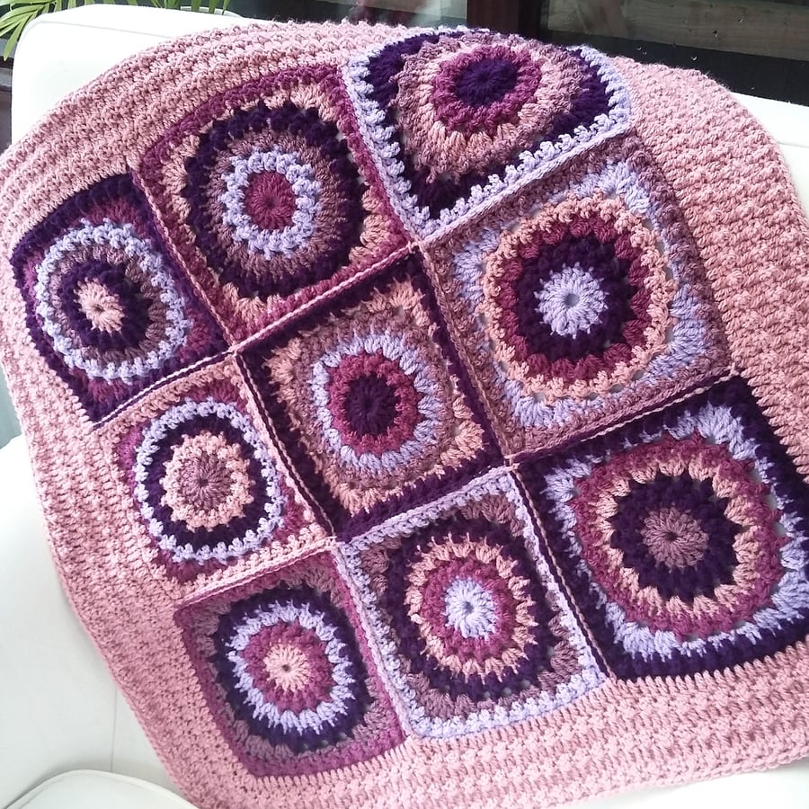 Baby girl blanket, purple crochet blanket, baby girl gift, newborn gift, 