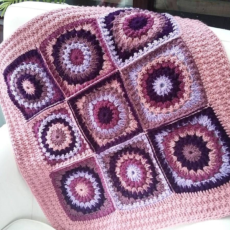 Baby girl blanket, purple crochet blanket, baby... Folksy