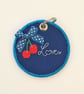 Cherry round keyring with 'Love' quote - Image 1