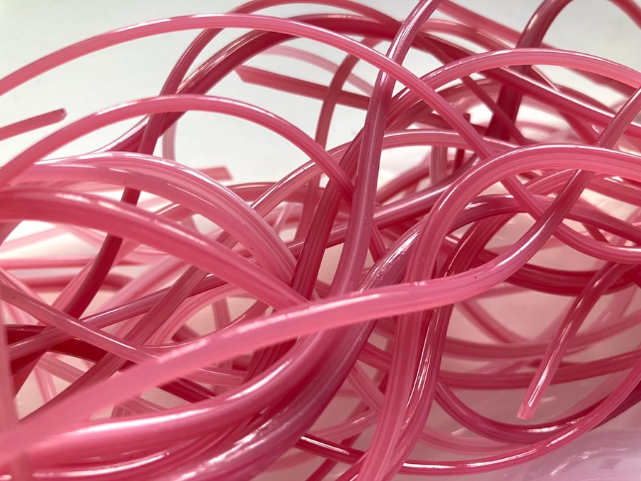 150g Pink Streaky Bullseye 90coe glass Vitrigraph stringers