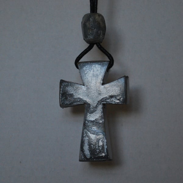 Celtic cross pendant distressed silver