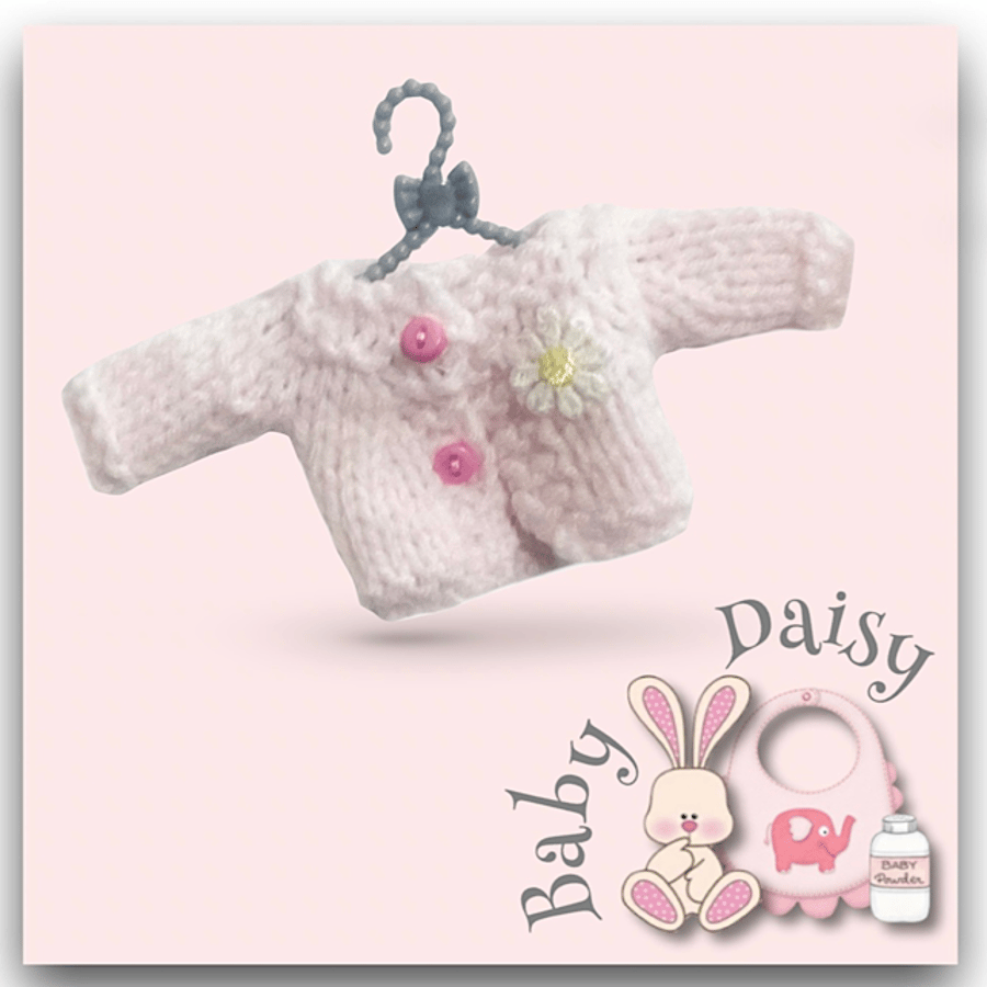 Reserved for Connor - Powder Pink Cardigan to fit Baby Daisy 