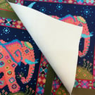 Elephant Moon Fabric Panel,  Soft Touch Velvet,  Digital Printed, Cushion,  Bag 